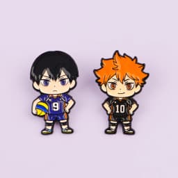 2pcs/Set Cute Anime Volleyball Boys Enamel Pin Sports Chibi Figure Brooches For Backpacks Hats Jackets Fashion Jewelry Fans Gift