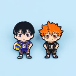 2pcs/Set Cute Anime Volleyball Boys Enamel Pin Sports Chibi Figure Brooches For Backpacks Hats Jackets Fashion Jewelry Fans Gift