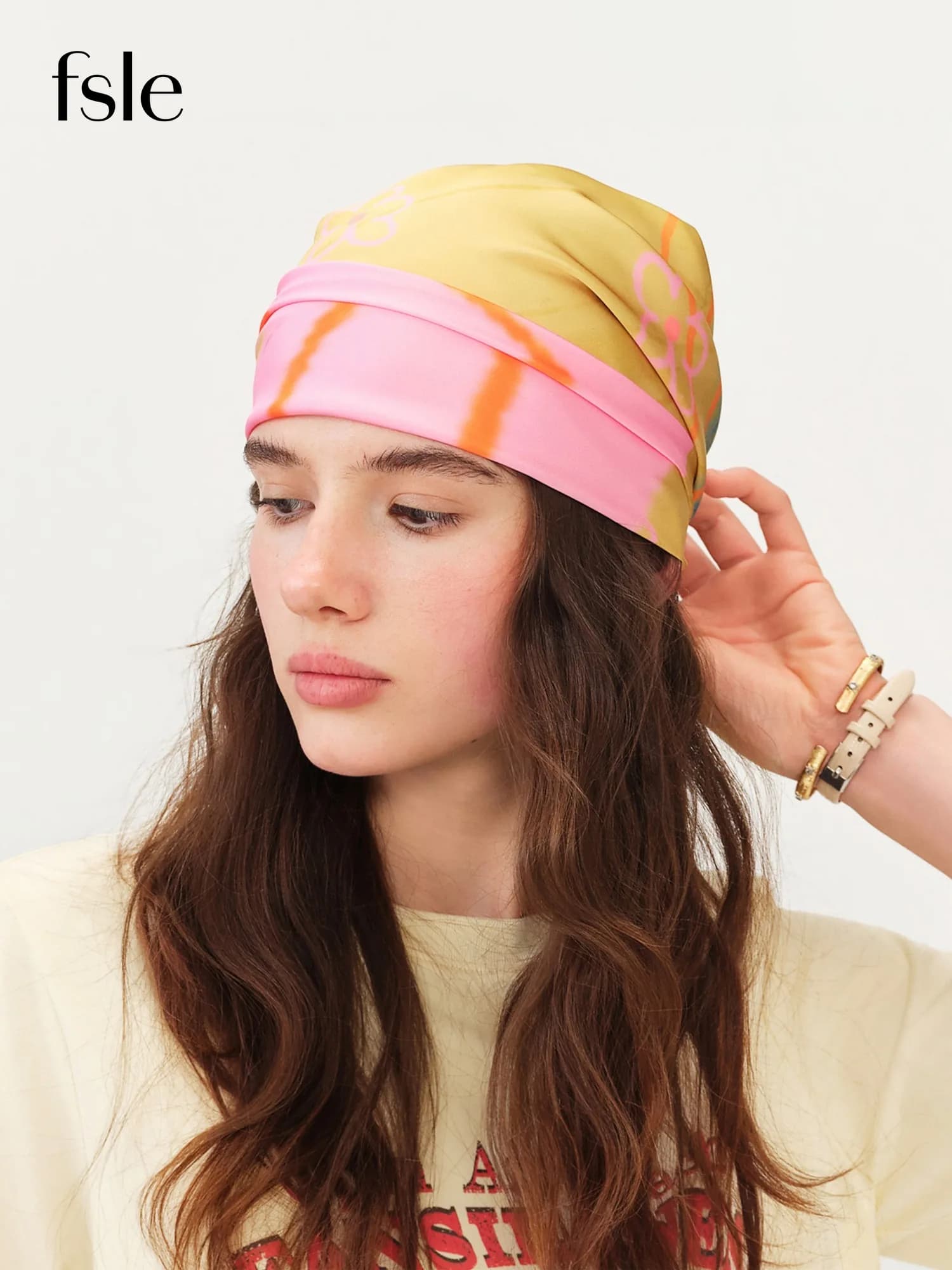 FSLE 2026 Summer Women's Square Love Print Small Scarf - Versatile Hair Accessory and Lightweight Wrap for Daily Style