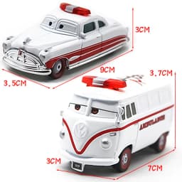 Cars Anime Character White DocHudson And White Fillmore Alloy Diecast 1:55 Scale Toy Car Model Children's Birthday Gift