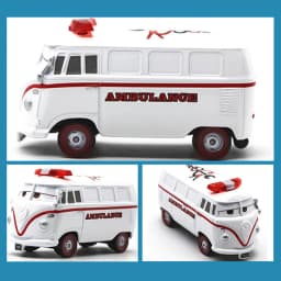 Cars Anime Character White DocHudson And White Fillmore Alloy Diecast 1:55 Scale Toy Car Model Children's Birthday Gift