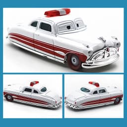 Cars Anime Character White DocHudson And White Fillmore Alloy Diecast 1:55 Scale Toy Car Model Children's Birthday Gift