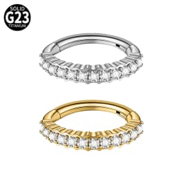 1PC G23 Titanium Hexagram Hinged Septum Clicker Nose Ring Various Zircon Cartilage Hoop Daith Helix Earring Piercing Jewelry 16G