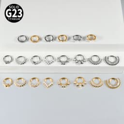 1PC G23 Titanium Hexagram Hinged Septum Clicker Nose Ring Various Zircon Cartilage Hoop Daith Helix Earring Piercing Jewelry 16G