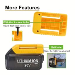 1 Pack USB Charger Adapter for Dewalt 18V Battery – Type-C Fast Charging + USB Port, Work Belt Mount Holder