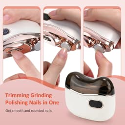 Electric Nail Clipper 2 in 1 Trimmer&Polisher 2 Speed Safety Nail Cutter with LED Light Nail Dust Storage for Baby Kids Adult