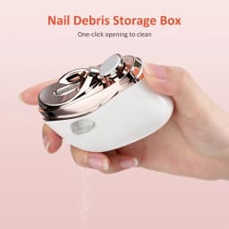 Electric Nail Clipper 2 in 1 Trimmer&Polisher 2 Speed Safety Nail Cutter with LED Light Nail Dust Storage for Baby Kids Adult