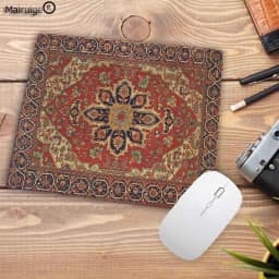 Persian Carpet Mouse Mat Computer Small Mouse Pad Flower Office Rubber Mat 22x18cm Non-slip Mat Table Pads Desk Mats Mini Rug