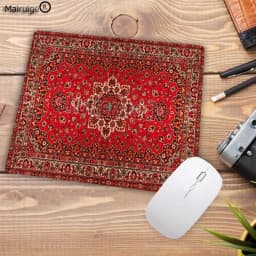 Persian Carpet Mouse Mat Computer Small Mouse Pad Flower Office Rubber Mat 22x18cm Non-slip Mat Table Pads Desk Mats Mini Rug