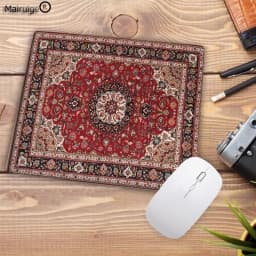 Persian Carpet Mouse Mat Computer Small Mouse Pad Flower Office Rubber Mat 22x18cm Non-slip Mat Table Pads Desk Mats Mini Rug
