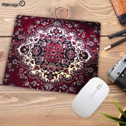 Persian Carpet Mouse Mat Computer Small Mouse Pad Flower Office Rubber Mat 22x18cm Non-slip Mat Table Pads Desk Mats Mini Rug