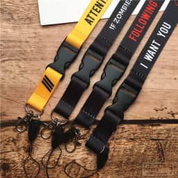 2 in 1 Mobile Phone Lanyard Key Ring Sling Badge Neckband Keychain Anti-Lost Badges ID Cell Phone Rope Neck Straps