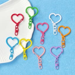 10/20/50pcs Candy Color Snap Hook Star Heart Keychain Lobster Clasp Hooks Key Ring Key Chain For DIY Jewelry Making Accessories