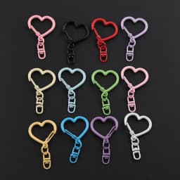10/20/50pcs Candy Color Snap Hook Star Heart Keychain Lobster Clasp Hooks Key Ring Key Chain For DIY Jewelry Making Accessories