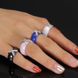 Fashion Jewelry Women Ring With AAA Crystal 8 mm X Cross Ceramic Rings For Women Wedding Party Accessories Gift Design