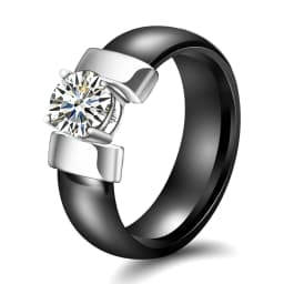Fashion Jewelry Women Ring With AAA Crystal 8 mm X Cross Ceramic Rings For Women Wedding Party Accessories Gift Design