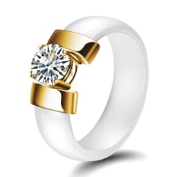 Fashion Jewelry Women Ring With AAA Crystal 8 mm X Cross Ceramic Rings For Women Wedding Party Accessories Gift Design