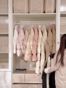 Space-Saving Clothes Hanging Bags Compression Bag Wardrobe Organizer Dust Cover Down Jacket Compression Closet Storage Bag