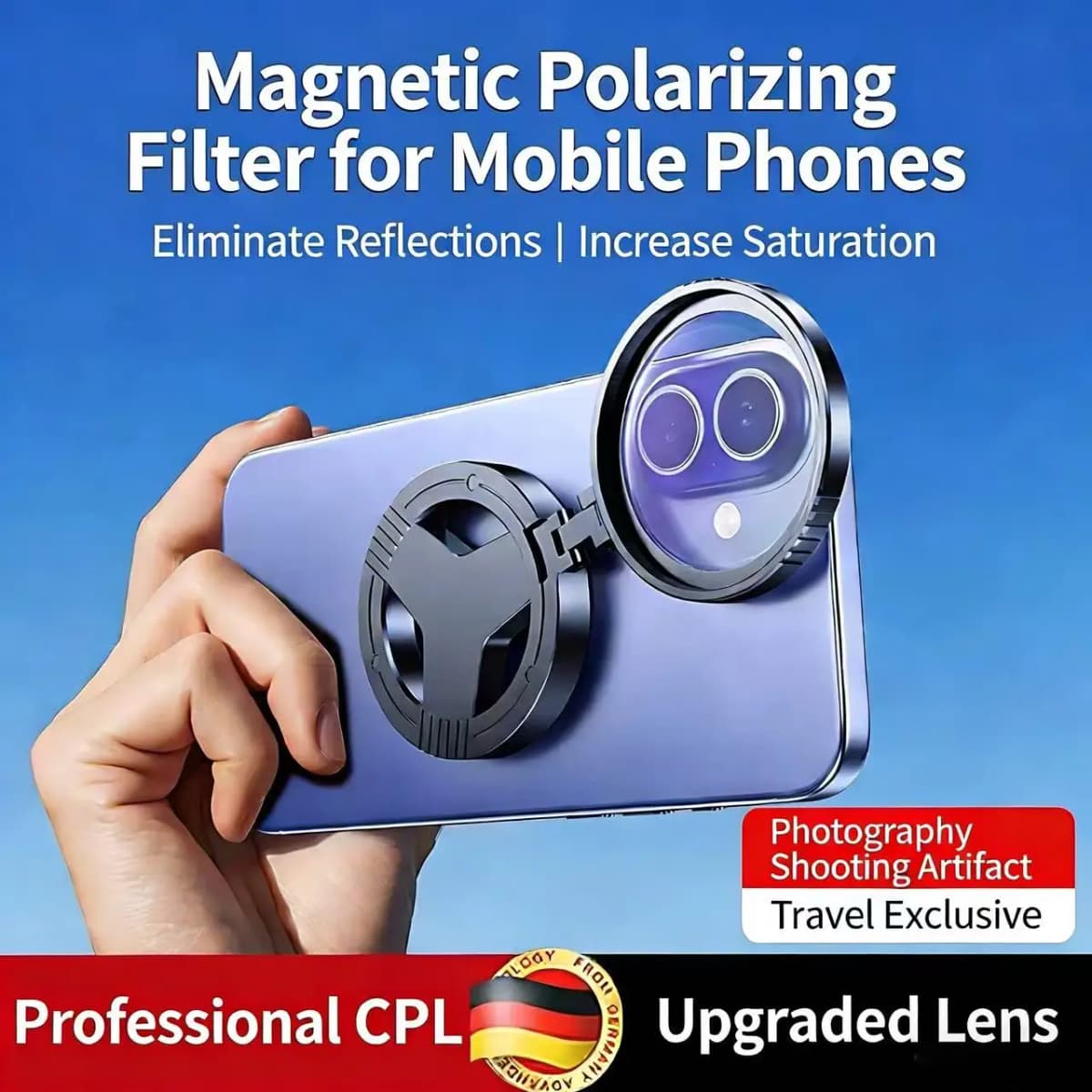 Phone Magnetic CPL Filter Polarizing Lens Anti Glare HD Starry Light Photography