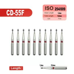 10pcs Fine Dental Diamond Burs for High Speed Handpiece Diamond Smoothing Polish Drills Dentistry Crown Preparation 33 Sizes