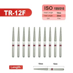10pcs Fine Dental Diamond Burs for High Speed Handpiece Diamond Smoothing Polish Drills Dentistry Crown Preparation 33 Sizes