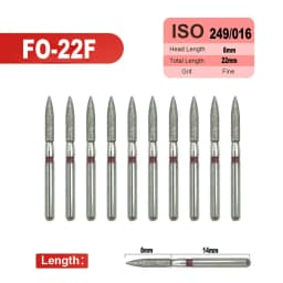 10pcs Fine Dental Diamond Burs for High Speed Handpiece Diamond Smoothing Polish Drills Dentistry Crown Preparation 33 Sizes