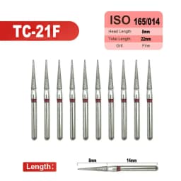 10pcs Fine Dental Diamond Burs for High Speed Handpiece Diamond Smoothing Polish Drills Dentistry Crown Preparation 33 Sizes