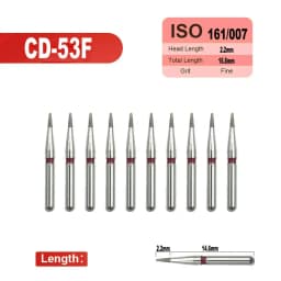 10pcs Fine Dental Diamond Burs for High Speed Handpiece Diamond Smoothing Polish Drills Dentistry Crown Preparation 33 Sizes