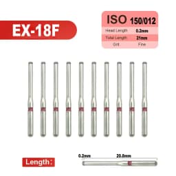10pcs Fine Dental Diamond Burs for High Speed Handpiece Diamond Smoothing Polish Drills Dentistry Crown Preparation 33 Sizes
