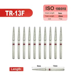 10pcs Fine Dental Diamond Burs for High Speed Handpiece Diamond Smoothing Polish Drills Dentistry Crown Preparation 33 Sizes