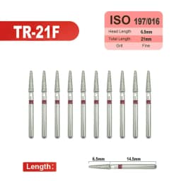 10pcs Fine Dental Diamond Burs for High Speed Handpiece Diamond Smoothing Polish Drills Dentistry Crown Preparation 33 Sizes