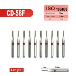10pcs Fine Dental Diamond Burs for High Speed Handpiece Diamond Smoothing Polish Drills Dentistry Crown Preparation 33 Sizes