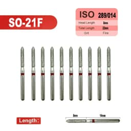 10pcs Fine Dental Diamond Burs for High Speed Handpiece Diamond Smoothing Polish Drills Dentistry Crown Preparation 33 Sizes