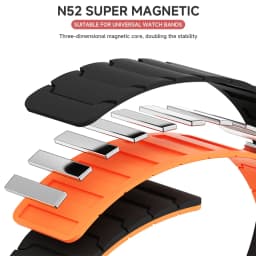 Magnetic Silicone Band for Samsung Galaxy Watch Ultra 2025 47mm Bracelet for Galaxy 8 40mm 44mm/8 Classic 46mm Sports Strap