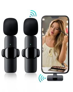 Wireless Lavalier Microphone For iPhone 17 16 15USB C Mini Microphone with Noise Cancellation Lapel Mic for Video Recording Vlog