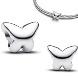 S925 Silver Plated Butterfly Flower Bee Tulip Ring Purple Bracelet Necklace Charms Enamel Inlaid Gem Beads Gift Fashion Jewelry