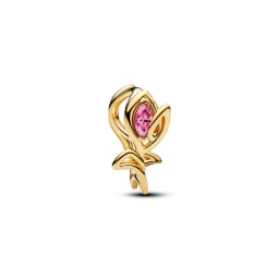 S925 Silver Plated Butterfly Flower Bee Tulip Ring Purple Bracelet Necklace Charms Enamel Inlaid Gem Beads Gift Fashion Jewelry