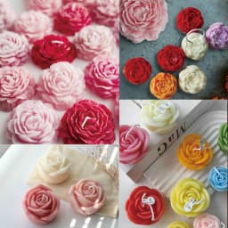 6Floral Bouquet Silicone Candle Mold Set - Peony、Rose、Heart-shaped flower&Rosebud | DIYResin、Candle&Soap mold,Suitable for handm