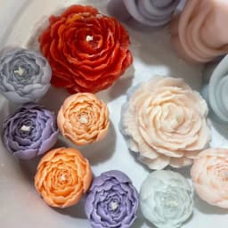 6Floral Bouquet Silicone Candle Mold Set - Peony、Rose、Heart-shaped flower&Rosebud | DIYResin、Candle&Soap mold,Suitable for handm