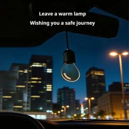 SEAMETAL Elegant Bulb Light Car Pendant Mirror Hanging Soft Glow LED Ambient Light Night Light Decoration Ornament for Vehicle