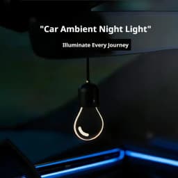 SEAMETAL Elegant Bulb Light Car Pendant Mirror Hanging Soft Glow LED Ambient Light Night Light Decoration Ornament for Vehicle