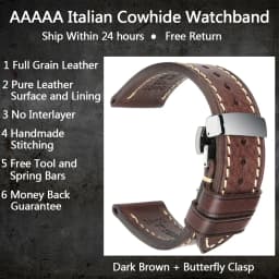 MAIKES Handmade Watch Band Genuine Cow Leather Watch Strap With Butterfly Buckle Bracelet For MONTBLANC Tudor Watchbands