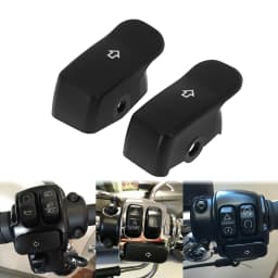 Motorcycle Turn Signal Switch Extension Caps Black Extended Button Cover For Harley Softail Breakout Slim FLS FLST FXD FXST