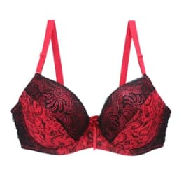 New Sexy Lace Push Up Bras For Women Plus Size Female Plunge Bow Floral Lingerie D DD EF Full Cup Brassiere