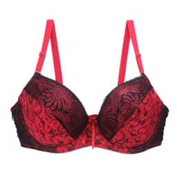 New Sexy Lace Push Up Bras For Women Plus Size Female Plunge Bow Floral Lingerie D DD EF Full Cup Brassiere