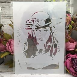 A4 29cm Rose Beautiful Long Hair Girl DIY Layering Stencils Wall Painting Scrapbook Coloring Embossing Album Decorative Template