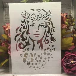 A4 29cm Rose Beautiful Long Hair Girl DIY Layering Stencils Wall Painting Scrapbook Coloring Embossing Album Decorative Template