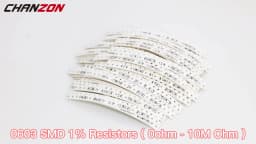 SMD 0603 Resistors 100 Pcs 0ohm - 10M Ohm 1/10 Watt 1% High Precision Film Chip Fixed Resistance 1K 2.2K 10K 300K 220K 4R7 2K2