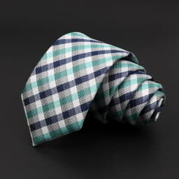 Casual 7cm Plaid Ties For Men Skinny Red Blue Tie Fashion Polyester Strip Necktie Business Slim Shirt Accessories Gift Cravate