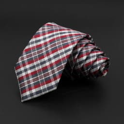 Casual 7cm Plaid Ties For Men Skinny Red Blue Tie Fashion Polyester Strip Necktie Business Slim Shirt Accessories Gift Cravate